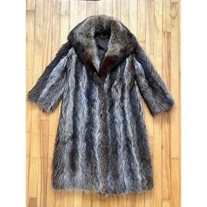 Vintage A Jodoin Fils Raccoon Fur Coat Laprairie Quebec Luxury Outerwear